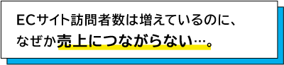 ECサイト訪問者数は増えているのに、なぜか売上につながらない。